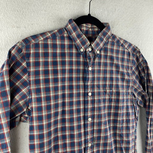Uniqlo Button-Up Shirt Mens XS X-Small Multicolor Plaid Long Sleeve Pocket - Picture 3 of 15